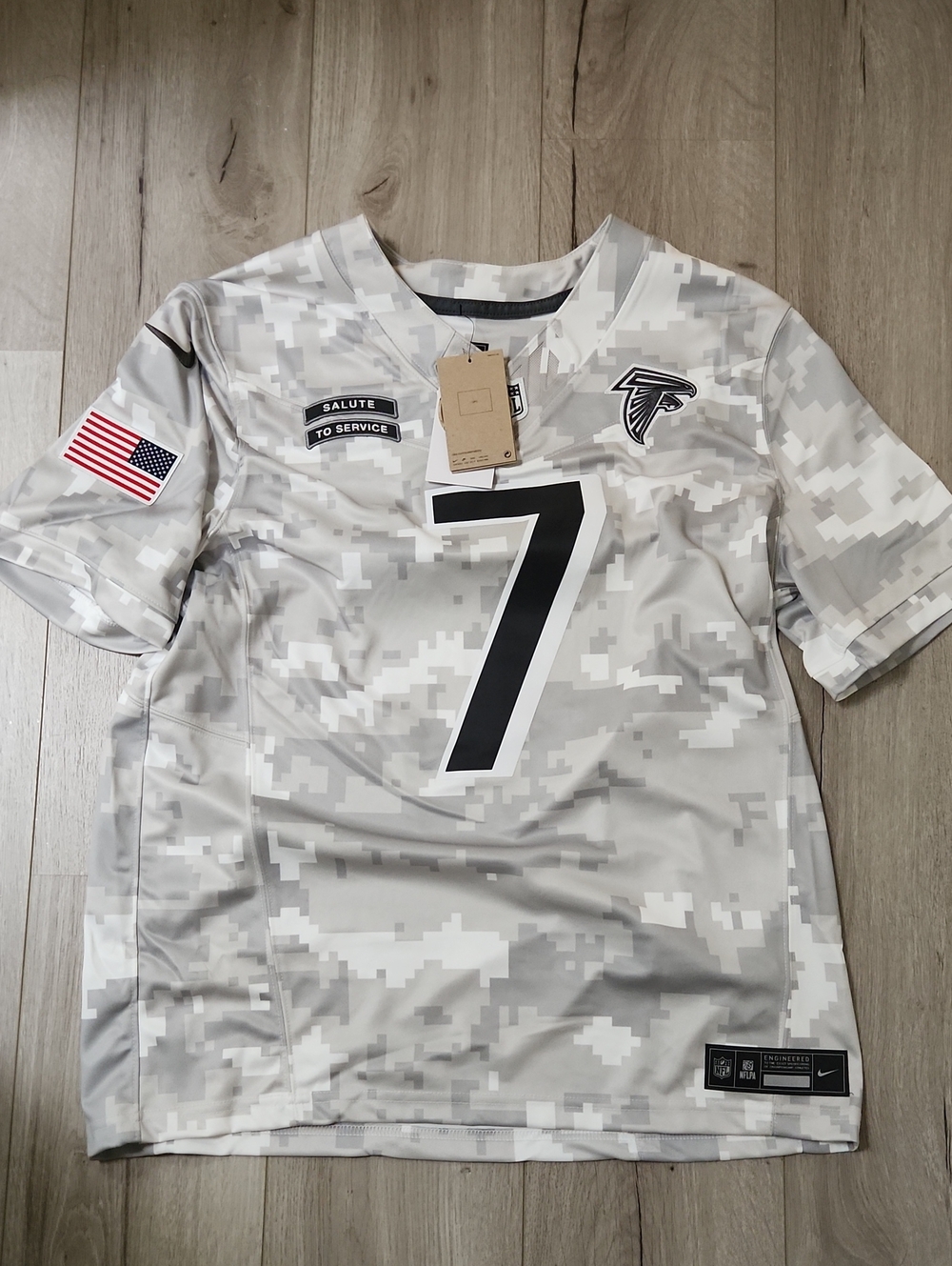 Nike Bijan Robinson Atlanta Falcons #7 Salute to Service On-Field Jersey Men’s L